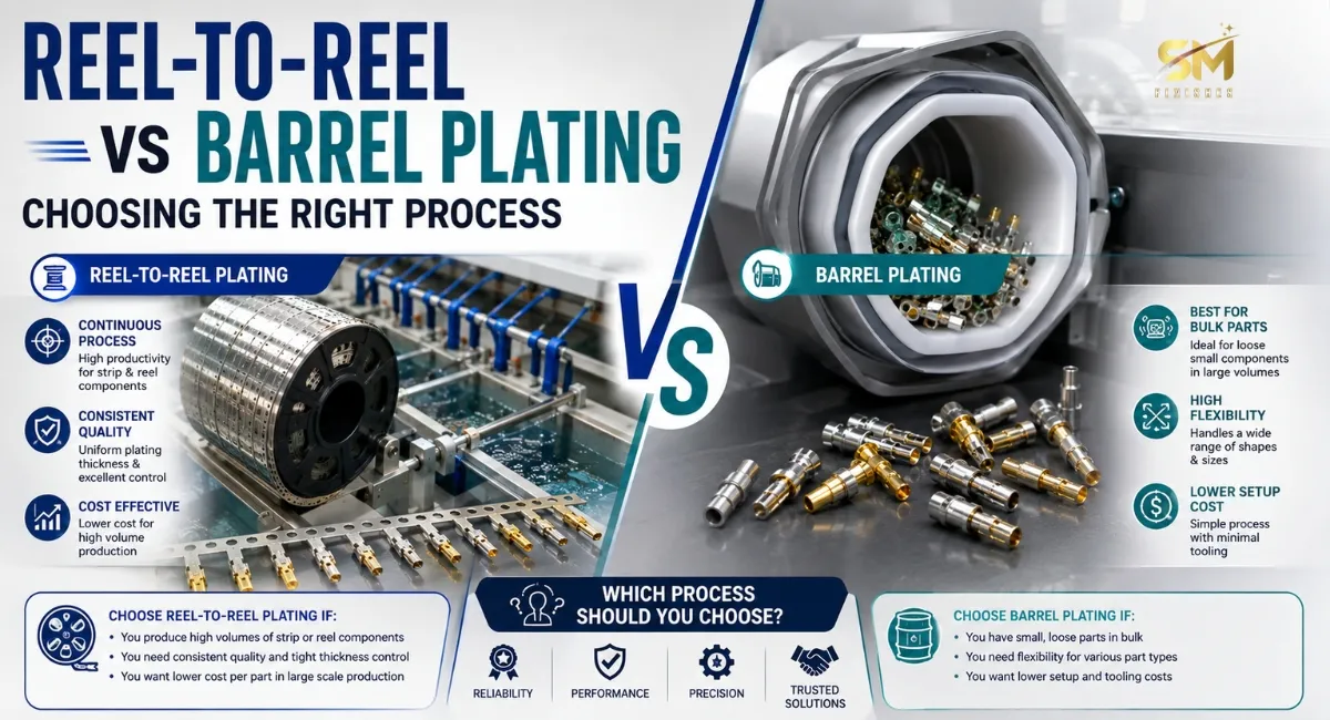 Reel-to-reel versus barrel plating for connectors