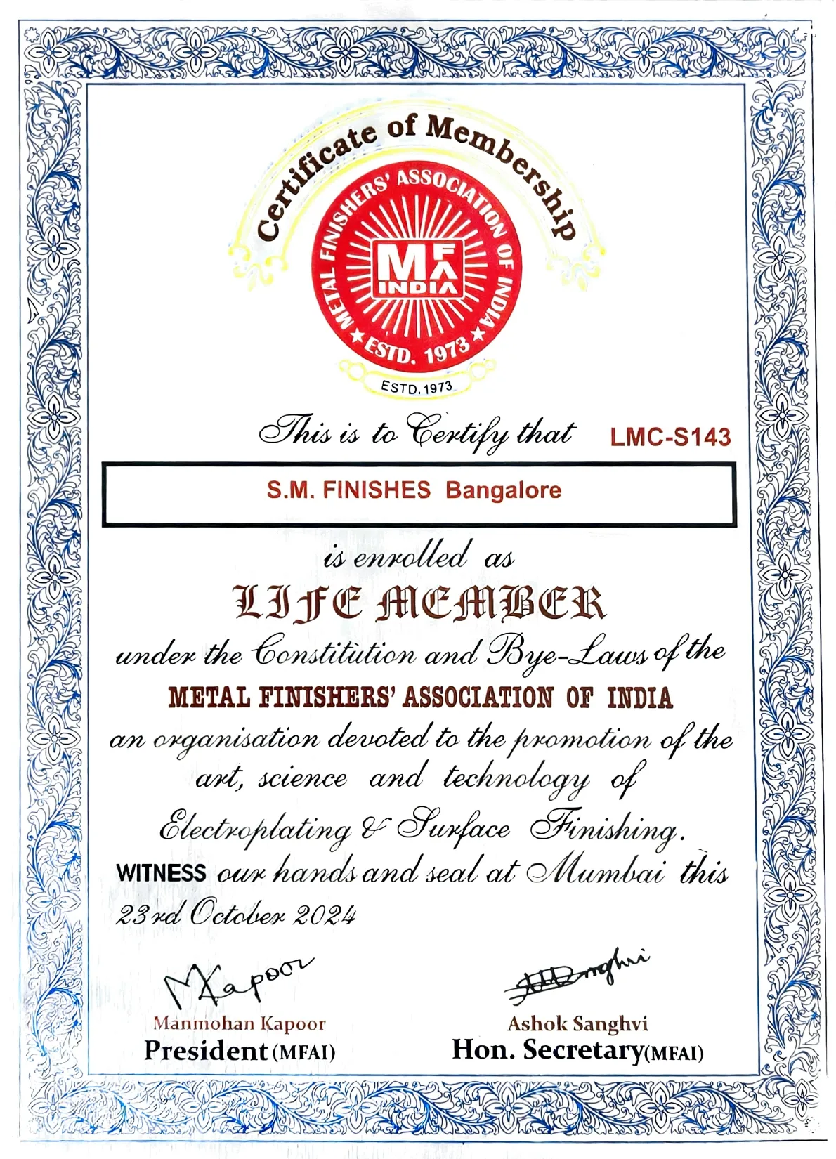 Certificate 6